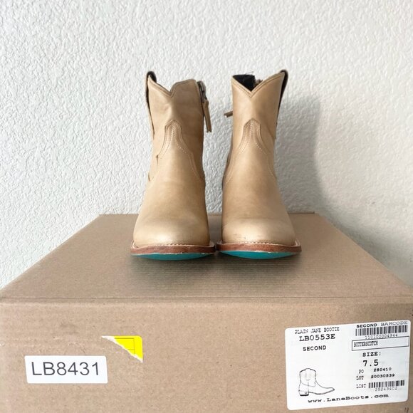 Lane PLAIN JANE Womens Cowboy Bootie 7.5 Butterscotch Western Cowgirl Ankle Boot - Picture 10 of 11